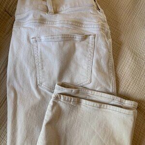 Lands End Cream High Rise Straight Jeans, Size 20